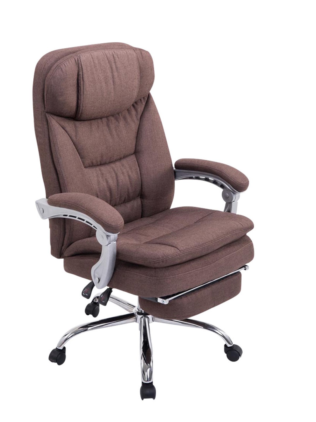 Silla de oficina XL tela Troy, marrón