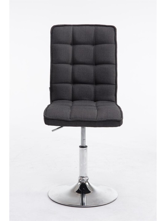 Silla de comedor Peking V2 tela, gris oscuro