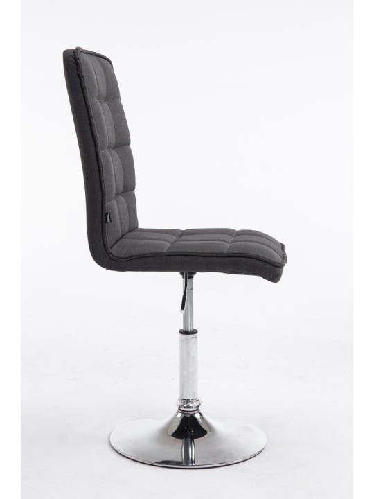 Silla de comedor Peking V2 tela, gris oscuro