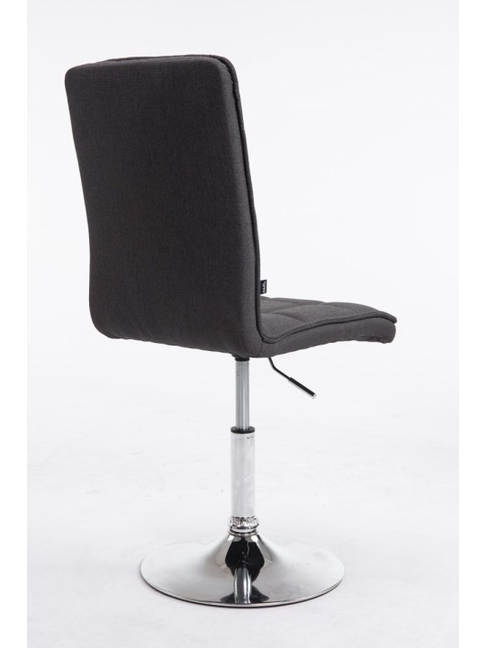Silla de comedor Peking V2 tela, gris oscuro