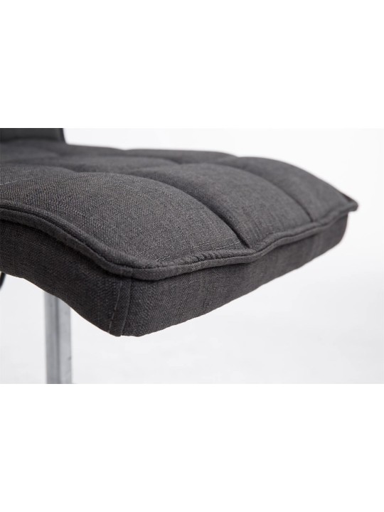 Silla de comedor Peking V2 tela, gris oscuro