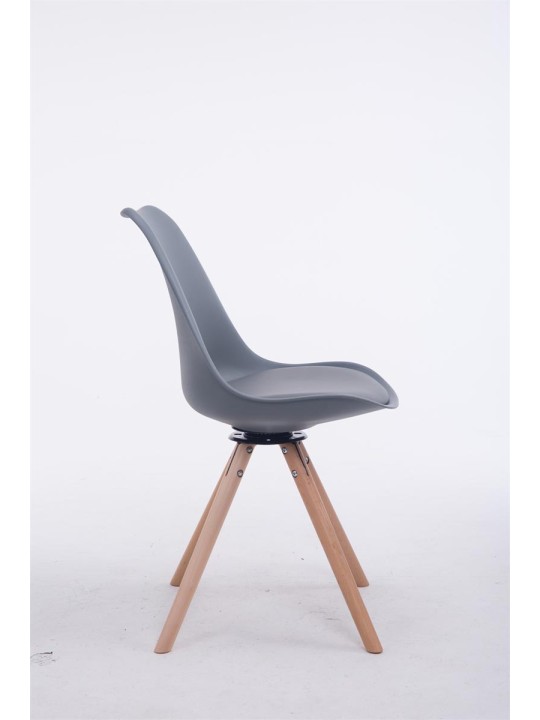 Silla de visita redonda giratoria Natura Troyes, gris Silla de visita redonda giratoria Natura Troyes, gris