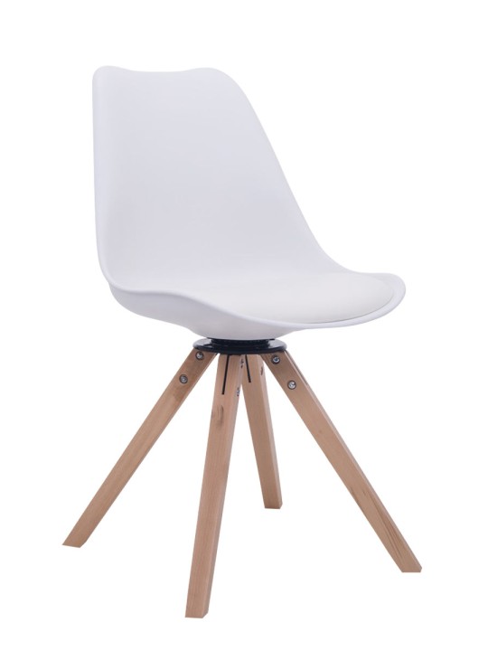 Silla de visita giratoria Troyes Natura Square, blanco