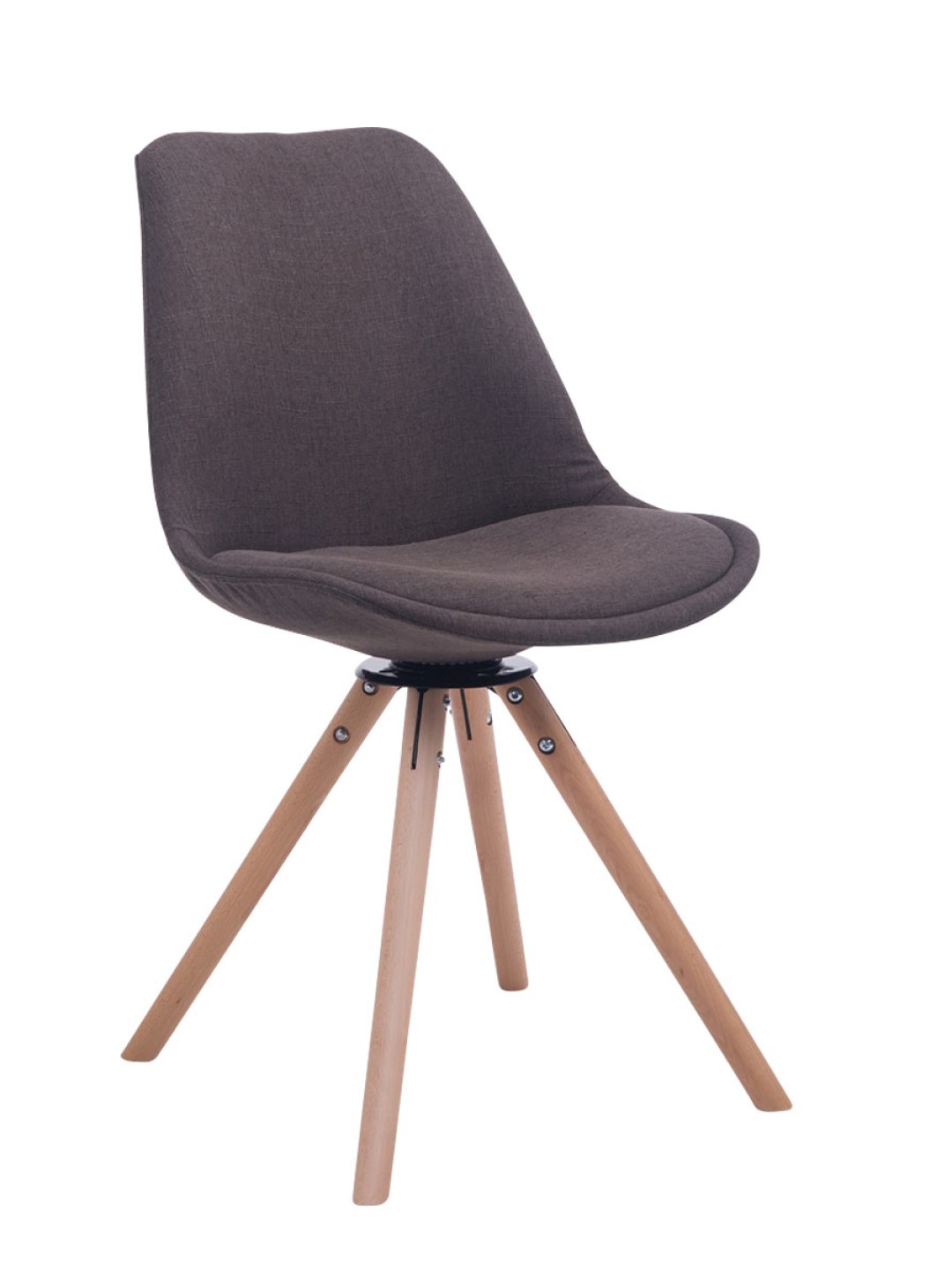 Silla de Visita Troyes Giratoria Tela Natura Redonda, gris oscuro