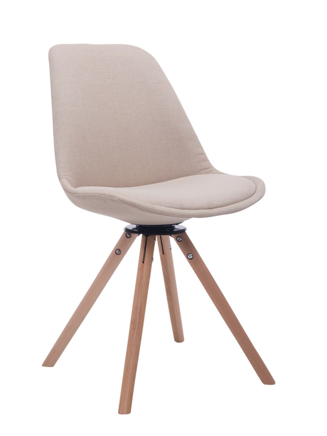 Silla de Visita Troyes Giratoria Tela Natura Redonda, crema