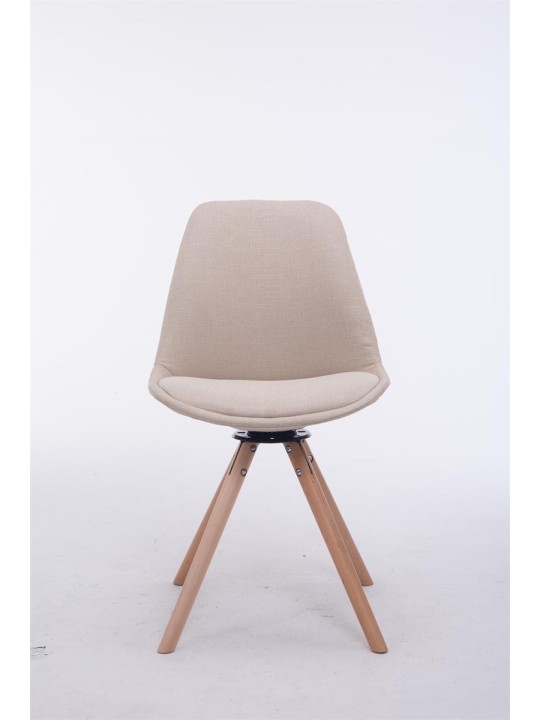 Silla de Visita Troyes Giratoria Tela Natura Redonda, crema Silla de Visita Troyes Giratoria Tela Natura Redonda, crema
