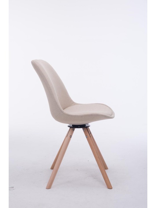 Silla de Visita Troyes Giratoria Tela Natura Redonda, crema Silla de Visita Troyes Giratoria Tela Natura Redonda, crema