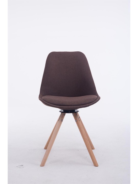 Silla de Visita Troyes Giratoria Tela Natura Redonda, marrón Silla de Visita Troyes Giratoria Tela Natura Redonda, marrón