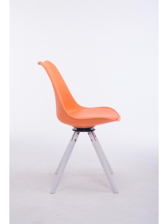 Silla de visita redonda giratoria Troyes, naranja Silla de visita redonda giratoria Troyes, naranja
