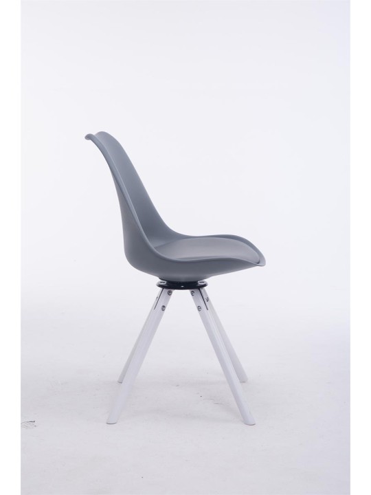 Silla de visita redonda giratoria Troyes, gris Silla de visita redonda giratoria Troyes, gris