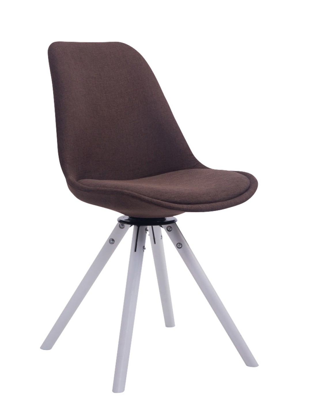 Silla de Visita Troyes Giratoria Tela Redonda, marrón