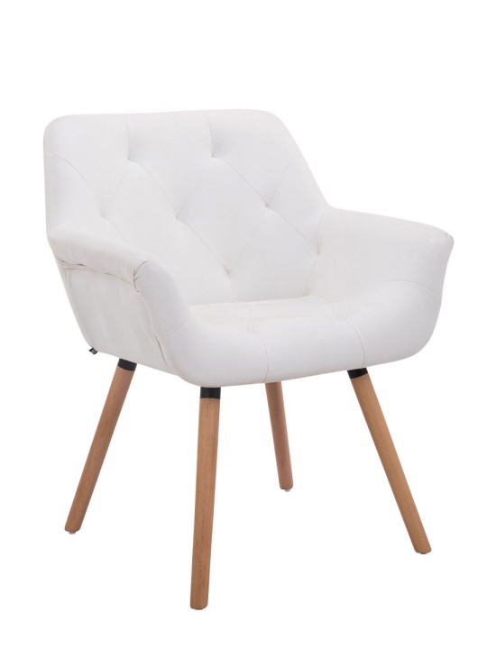 Silla de visita Cassidy natura, blanco