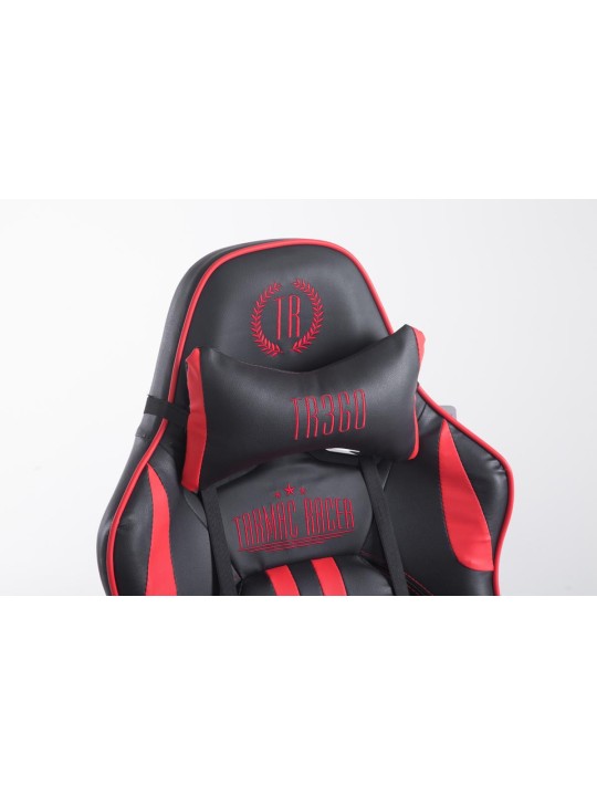 Silla de oficina Racing Limit con reposapiés, negro/rojo