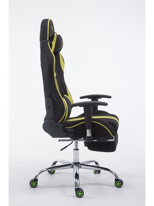 Silla de oficina Racing Limit tela con reposapiés, negro/verde