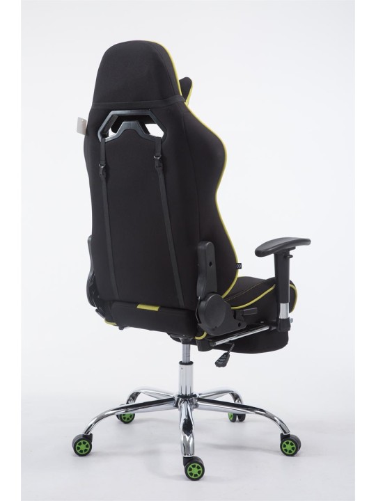 Silla de oficina Racing Limit tela con reposapiés, negro/verde