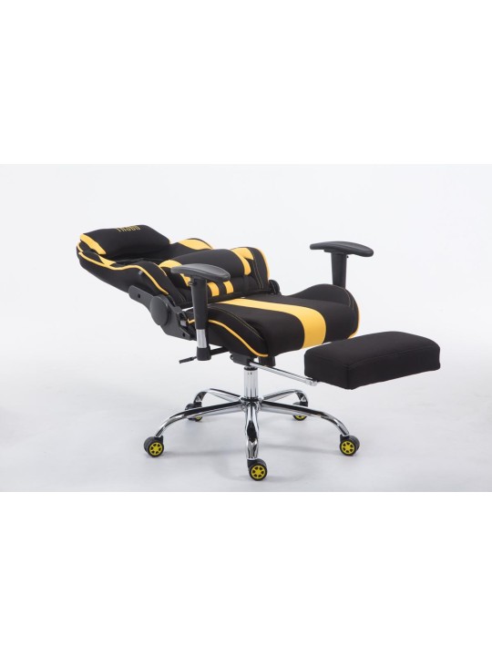 Silla de oficina Racing Limit tela con reposapiés, negro/amarillo