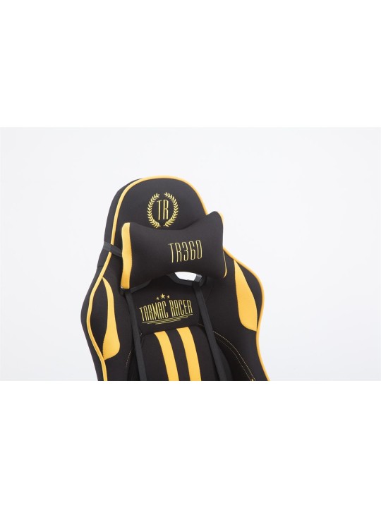 Silla de oficina Racing Limit tela con reposapiés, negro/amarillo