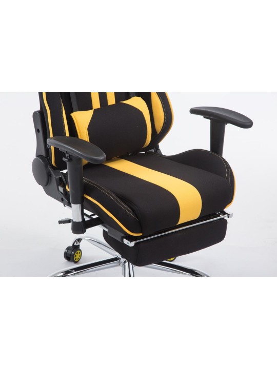 Silla de oficina Racing Limit tela con reposapiés, negro/amarillo