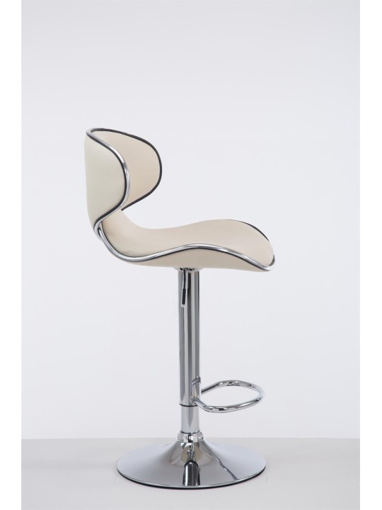 Taburete de bar Las Vegas V2 cromo, crema