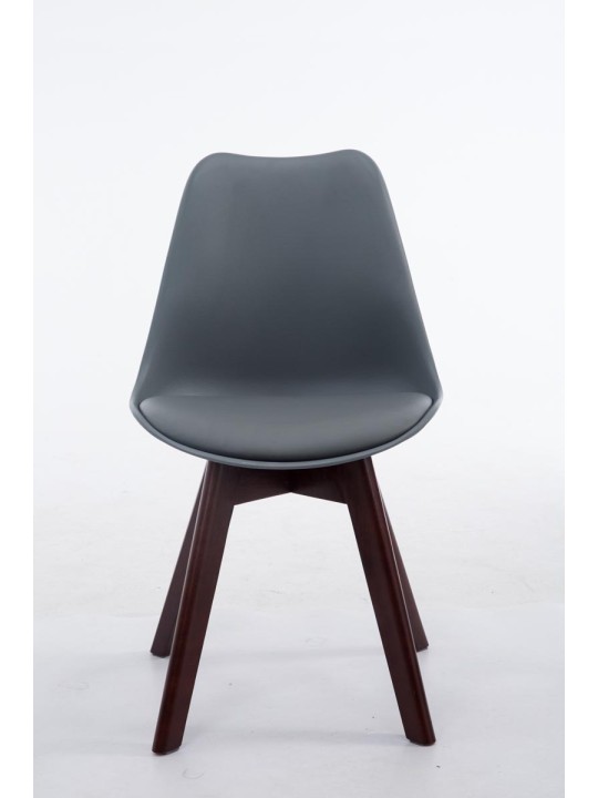 Silla de visita Borneo V2 nogal ecopiel, gris