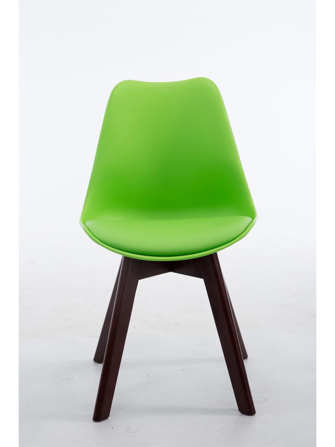 Silla de visita Borneo V2 nogal ecopiel, verde