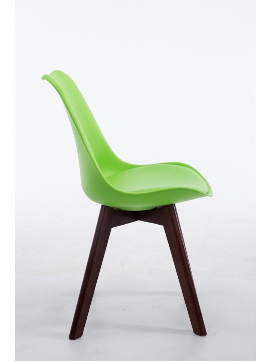 Silla de visita Borneo V2 nogal ecopiel, verde