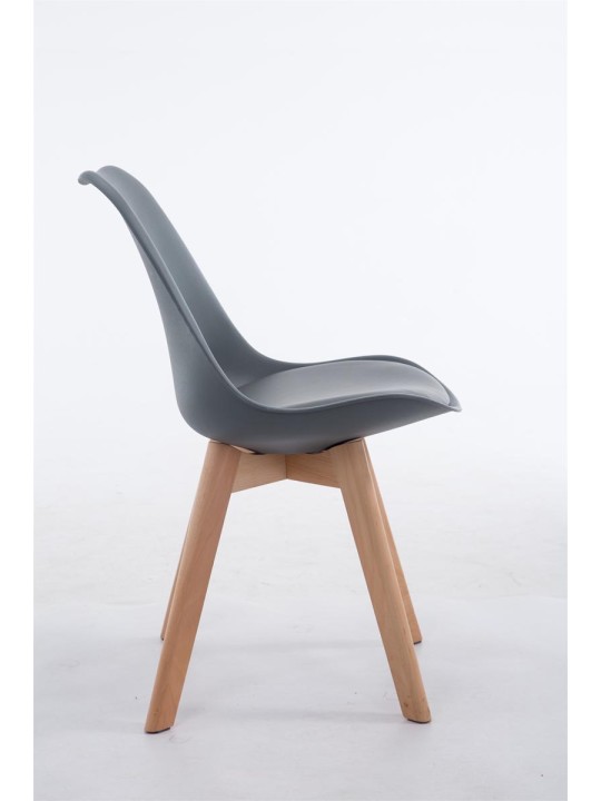 Silla de visita Borneo V2 Natura cuero artificial, gris