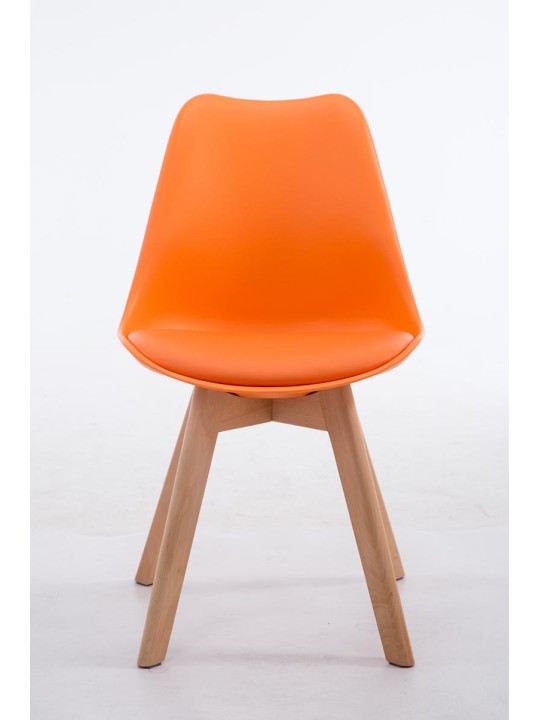 Silla de visita Borneo V2 Natura cuero artificial, naranja