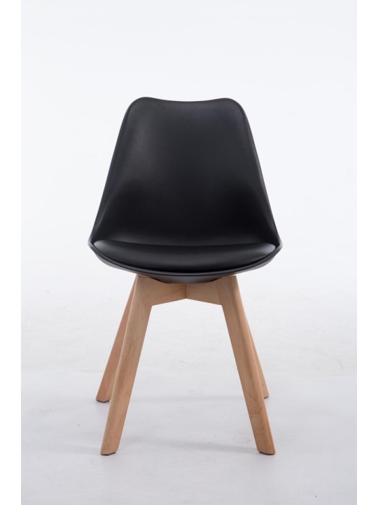 Silla de visita Borneo V2 Natura cuero artificial, negro