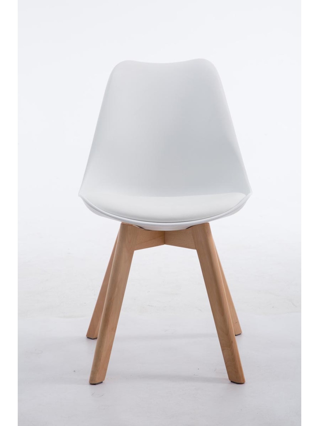 Silla de visita Borneo V2 Natura cuero artificial, blanco