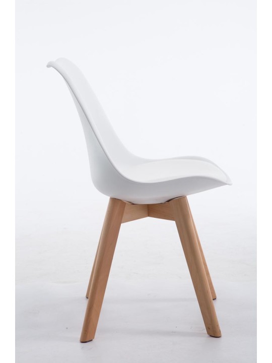 Silla de visita Borneo V2 Natura cuero artificial, blanco