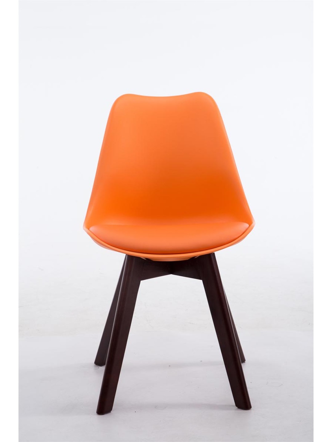 Silla de visita Borneo V2 nogal ecopiel, naranja