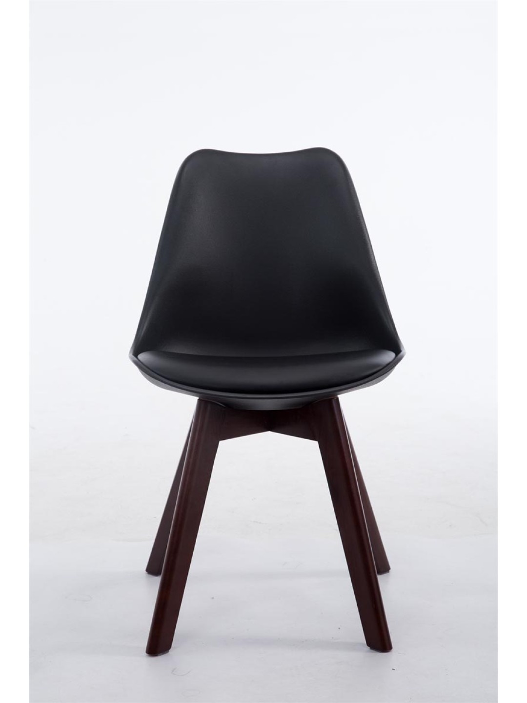 Silla de visita Borneo V2 nogal ecopiel, negro