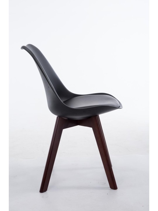 Silla de visita Borneo V2 nogal ecopiel, negro