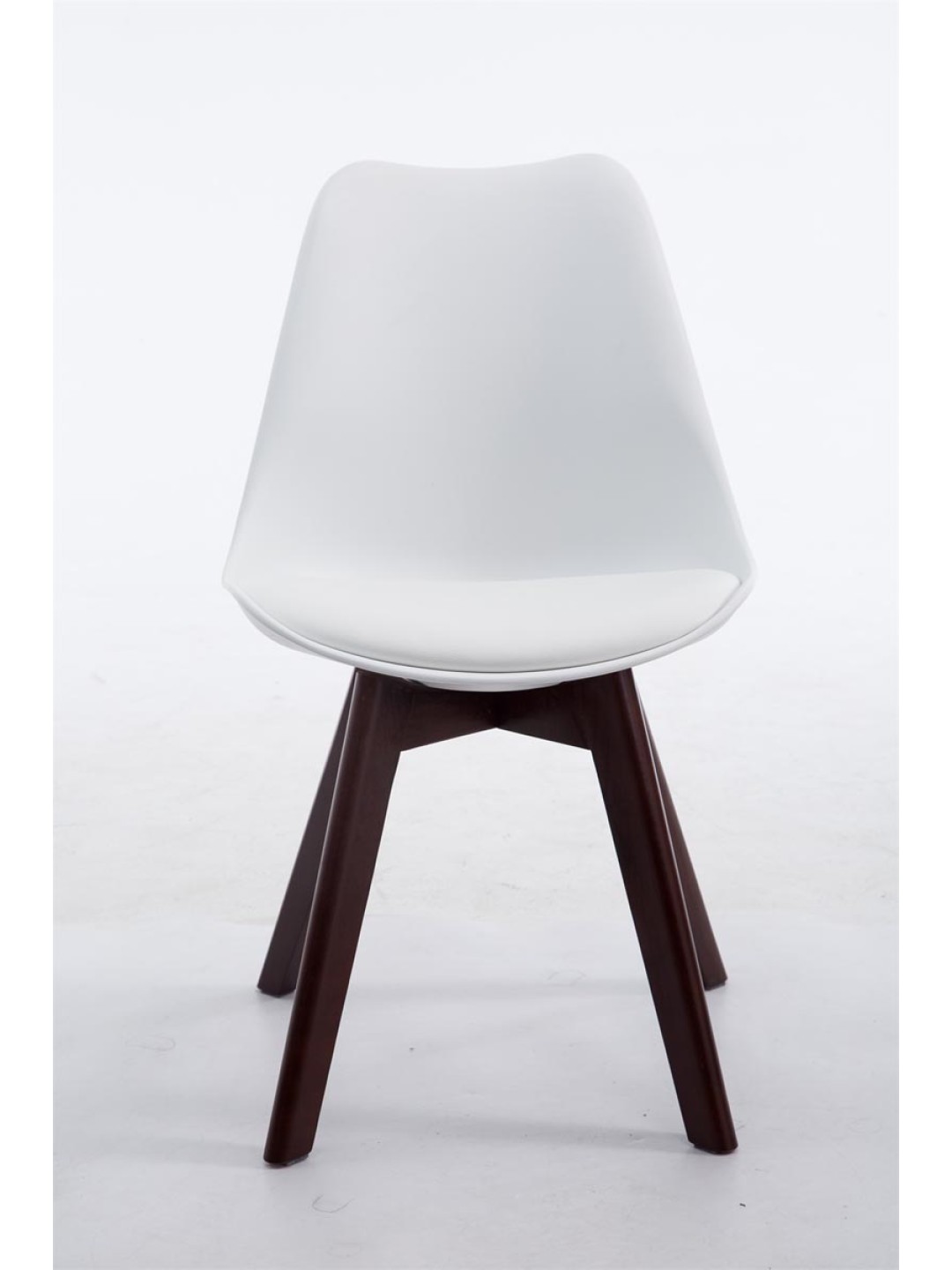 Silla de visita Borneo V2 nogal ecopiel, blanco