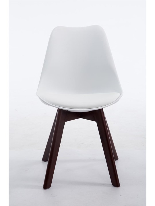 Silla de visita Borneo V2 nogal ecopiel, blanco