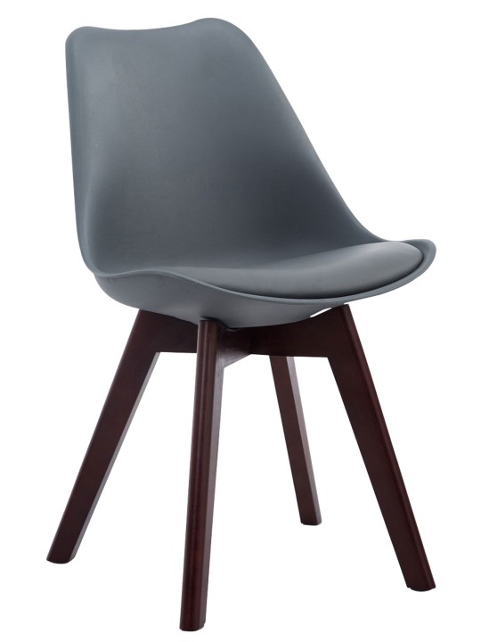 Silla de visita Borneo V2 nogal ecopiel, gris