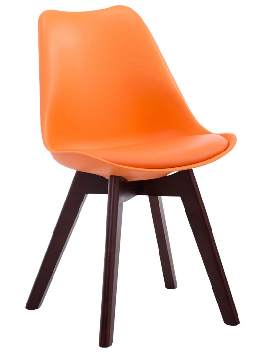 Silla de visita Borneo V2 nogal ecopiel, naranja