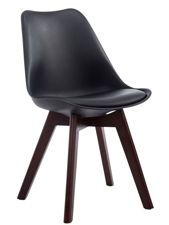 Silla de visita Borneo V2 nogal ecopiel, negro