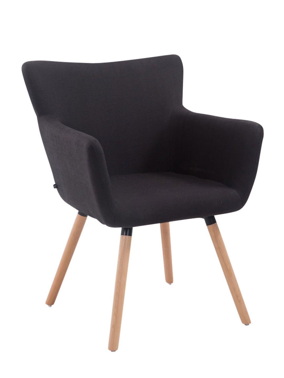 Silla de visita Tela Amberes Natura, negro