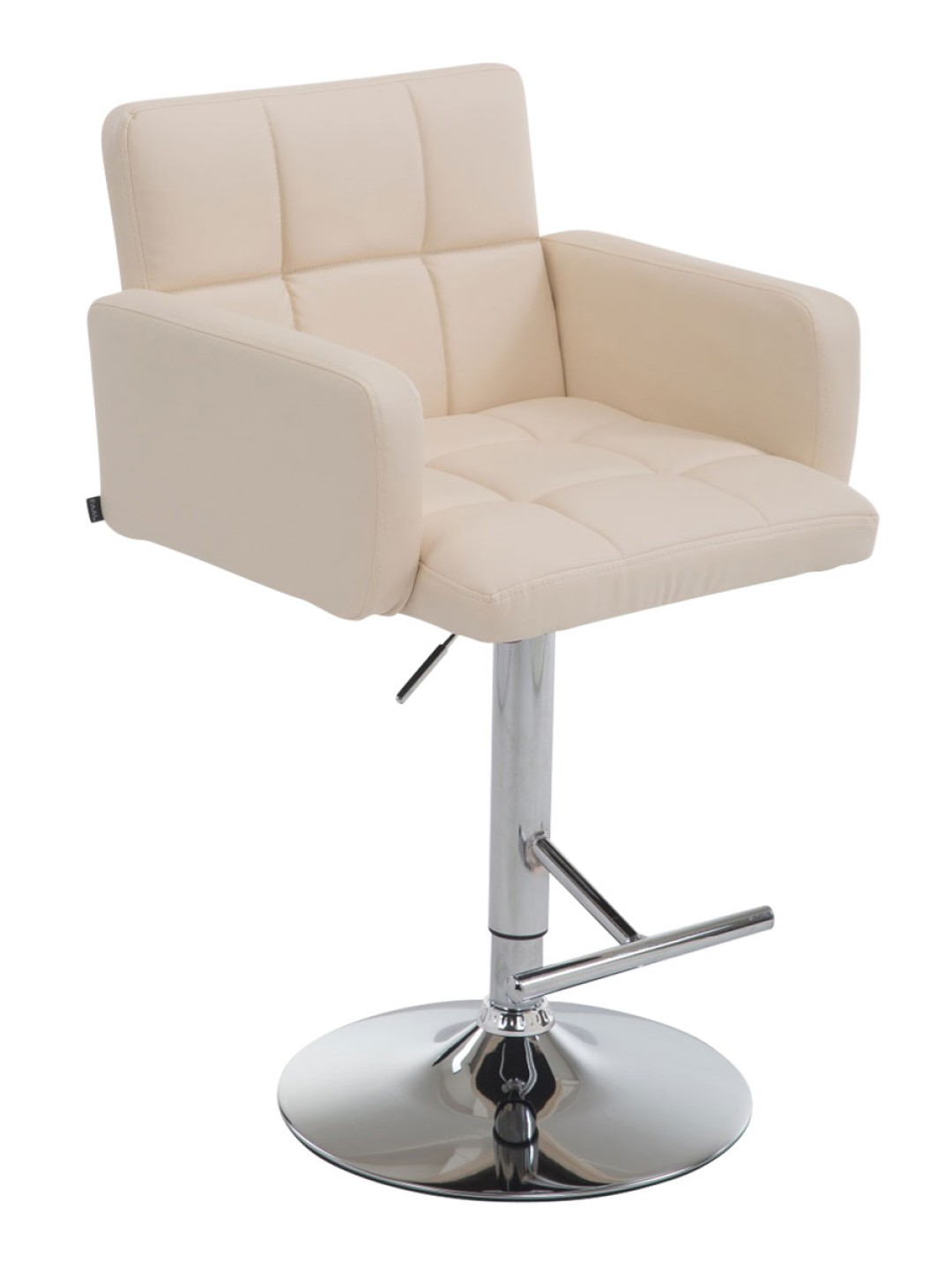 Taburete de bar Los Angeles piel sintética C, crema