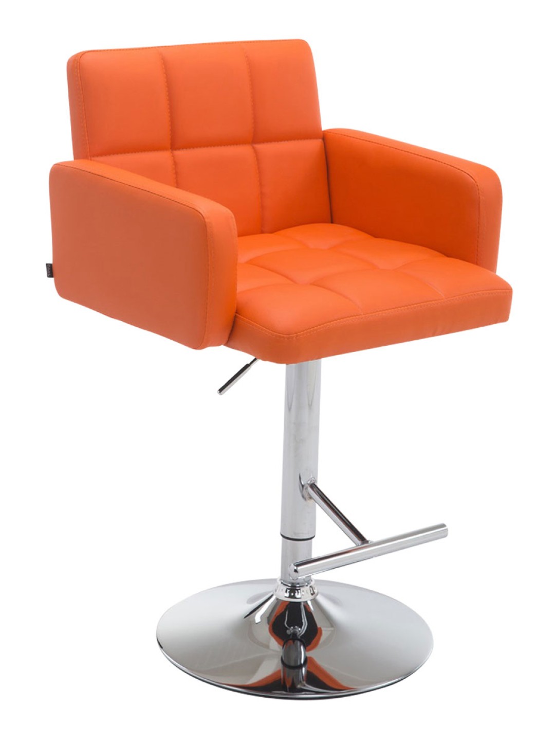 Taburete de bar Los Angeles piel sintética C, naranja