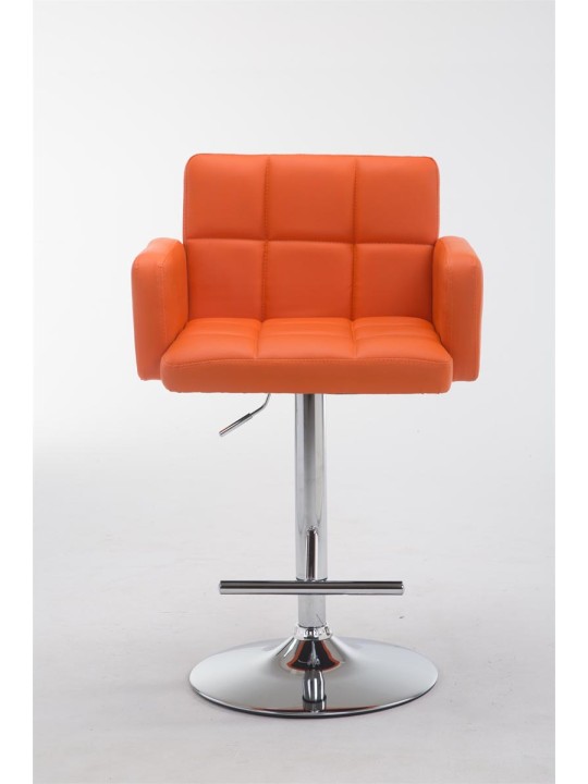 Taburete de bar Los Angeles piel sintética C, naranja