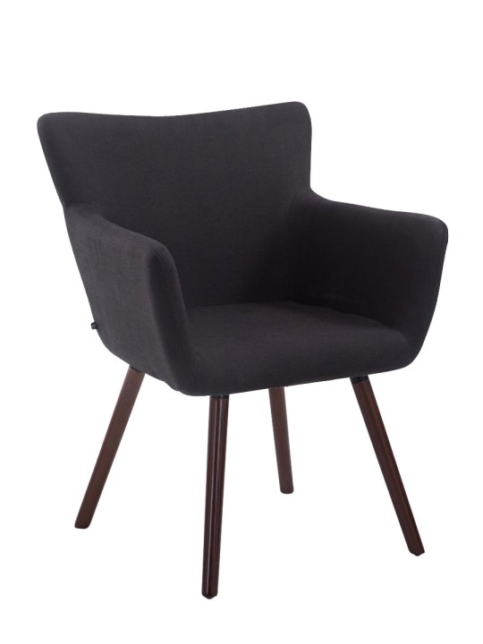 Silla de visita Amberes tela nogal, negro