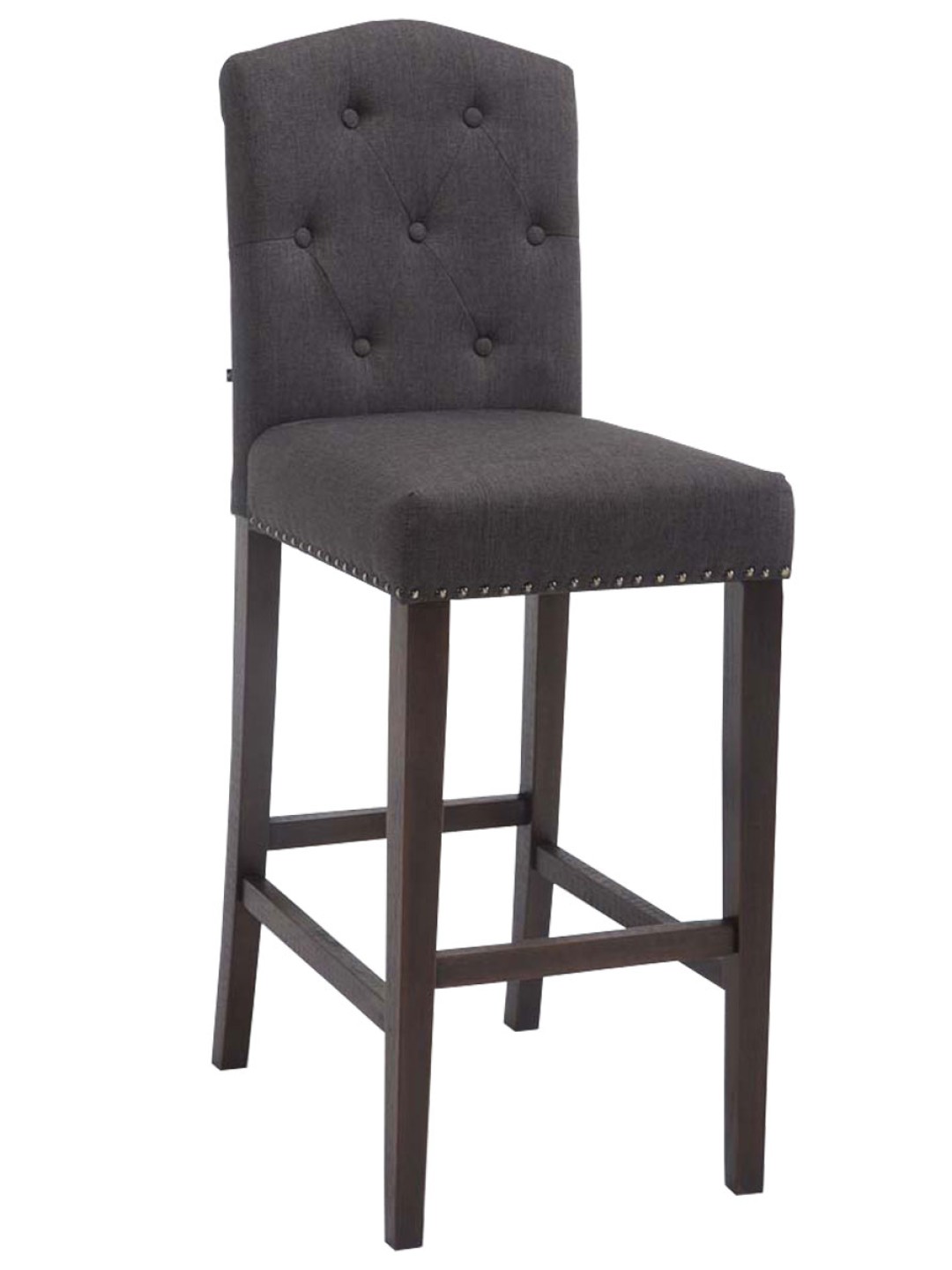 Taburete de bar Louise tela antigua, gris oscuro