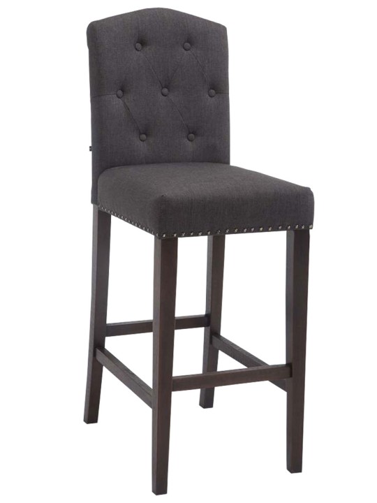 Taburete de bar Louise tela antigua, gris oscuro