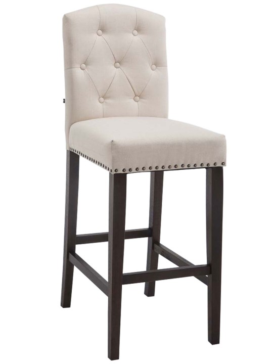 Taburete de bar Louise tela antigua, crema