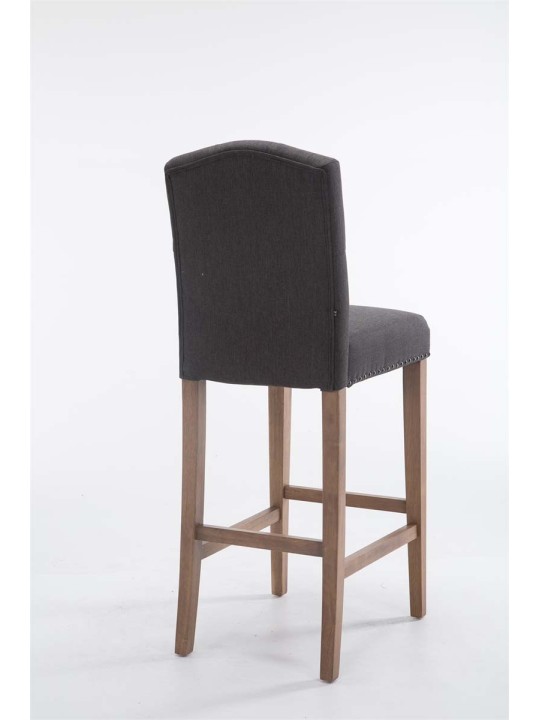 Taburete de bar Louise tela antiguo-claro, gris oscuro