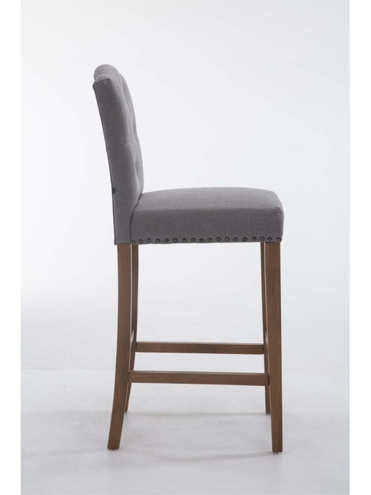 Taburete de bar Louise tela antiguo-claro, gris claro