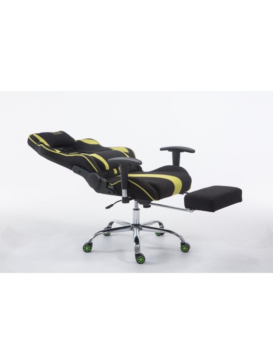 Silla de oficina Racing Limit V2 tela con reposapiés, negro/verde